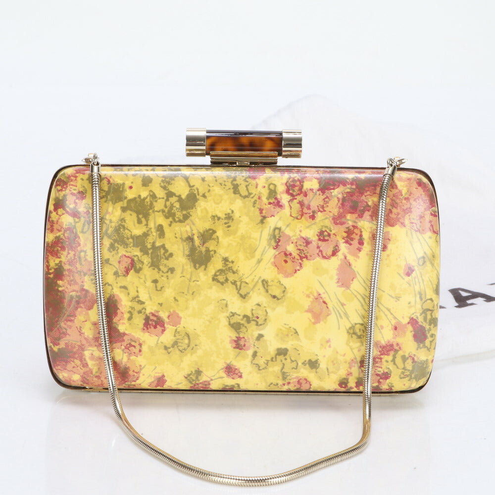 美品 バリー フローラル がま口 ゴールド スネーク チェーン ショルダーバッグ 肩掛け トート ハンド クラッチ レディース RRE CE27-10