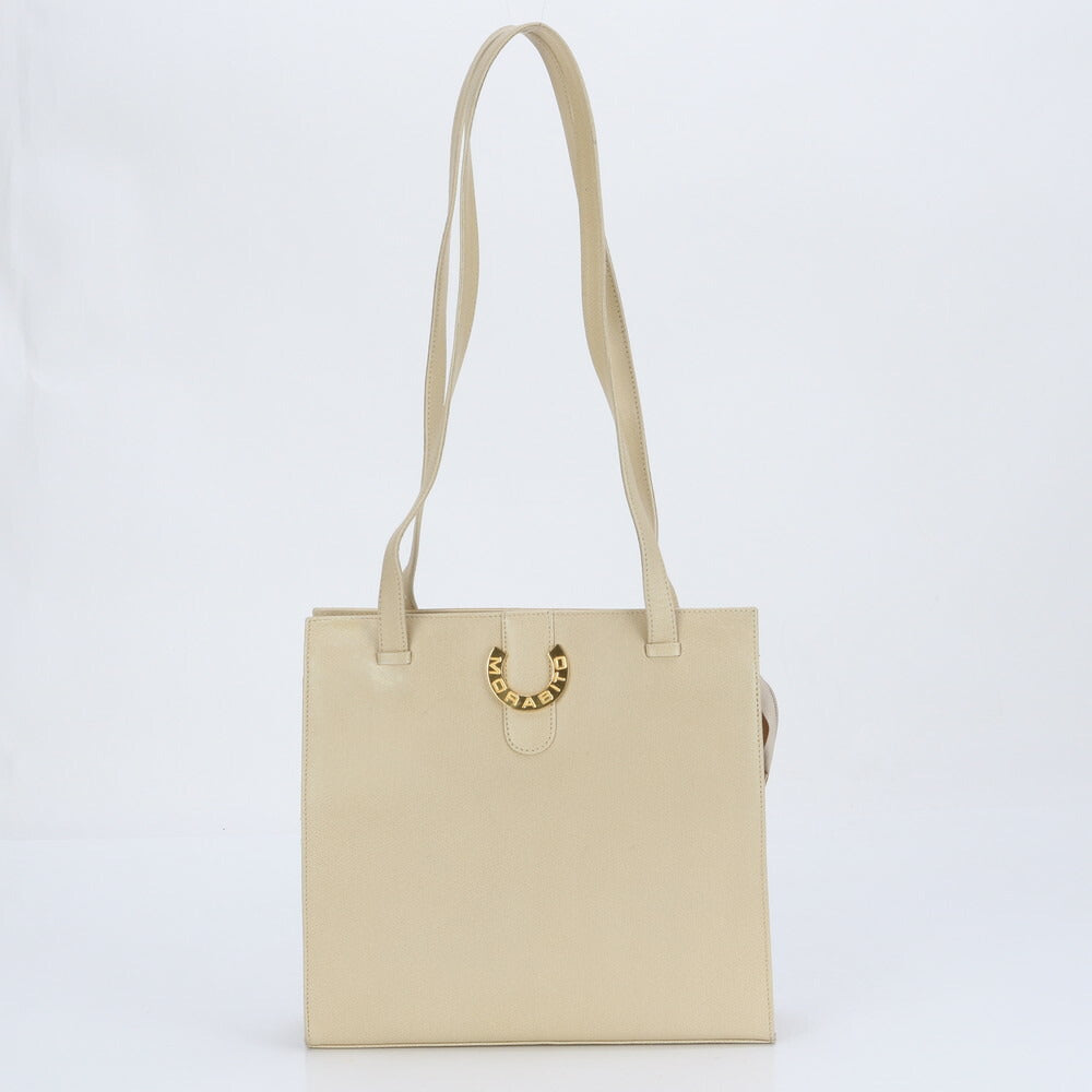 モラビト レザー ダブル ショルダーバッグ 肩掛け トート ハンド ゴールド 金具 ベージュ レディース EEE BW6-4