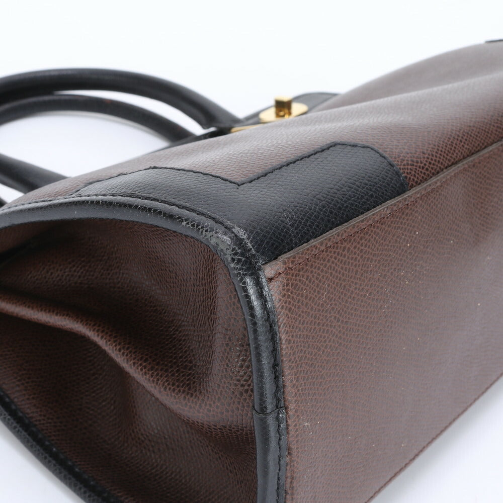 モラビト ターンロック レザー ハンドバッグ トート ブラック 黒 ブラウン 茶色 トップハンドル ゴールド 金具 レディース EEE BW6-3