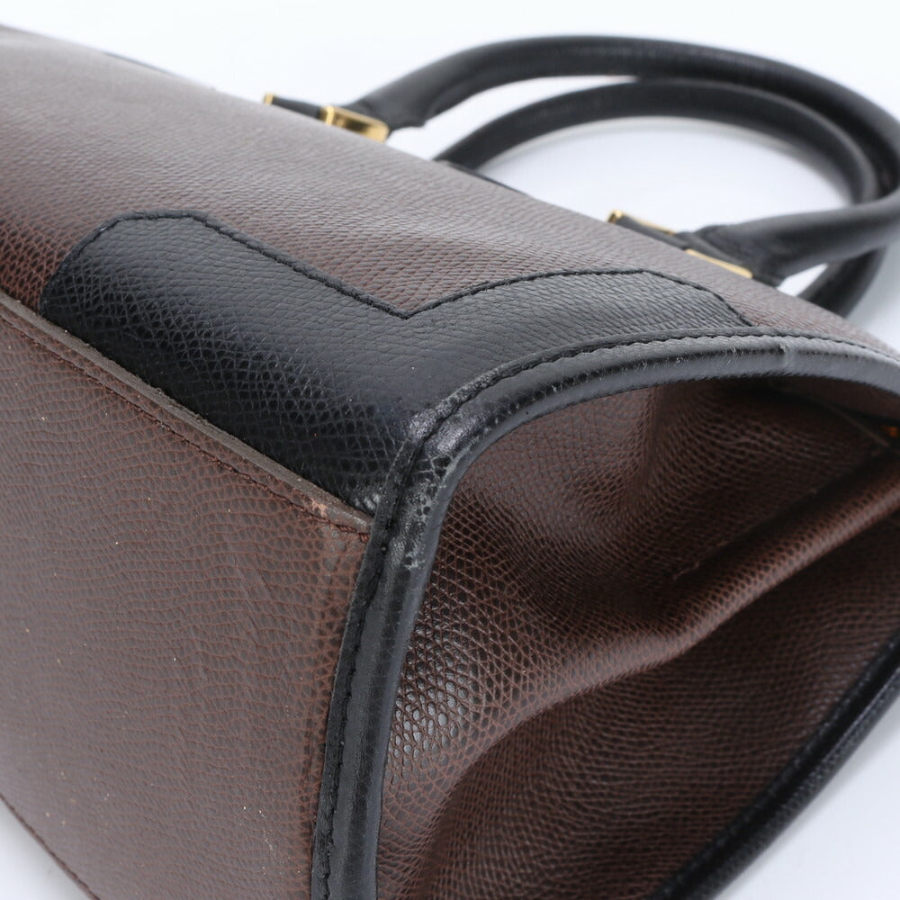 モラビト ターンロック レザー ハンドバッグ トート ブラック 黒 ブラウン 茶色 トップハンドル ゴールド 金具 レディース EEE BW6-3