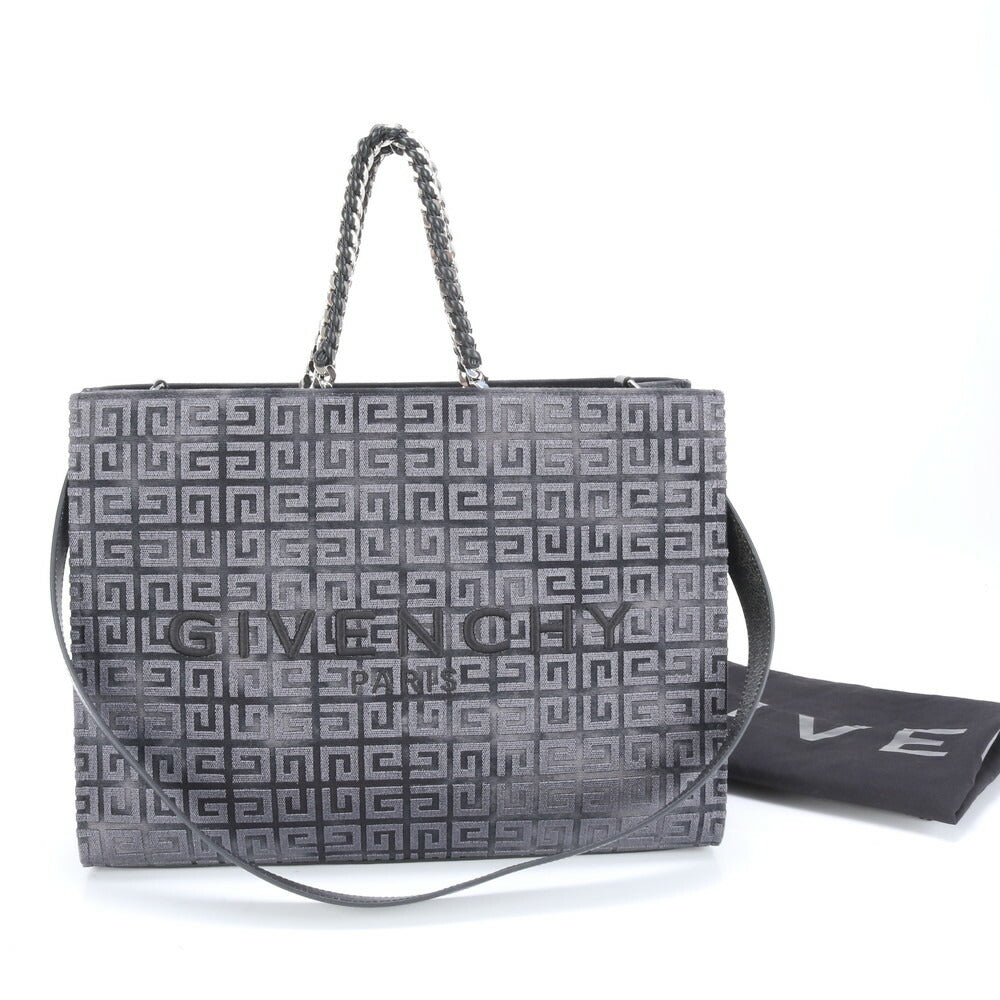 新品同様 ジバンシー G トート ミディアム レザー 2WAY ショルダー バッグ チェーン 肩掛け ハンド A4 レディース EEE BW10-1