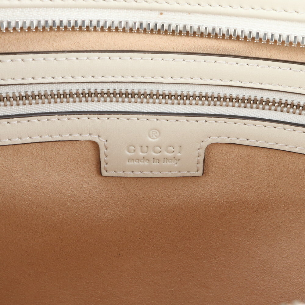 新品同様 グッチ GG シルバー チェーン ショルダー レザー 2WAY トート バッグ 斜め掛け ハンド 745918 レディース EEE BW9-5