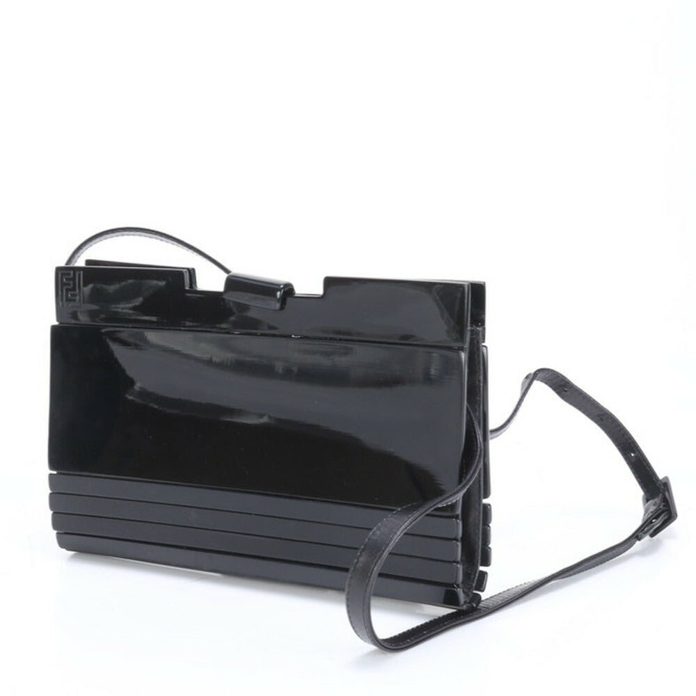 ヴィンテージ フェンディ FF ロゴ レザー ショルダーバッグ 肩掛け トート ハンド ブラック 黒 レディース ECE CN7-4