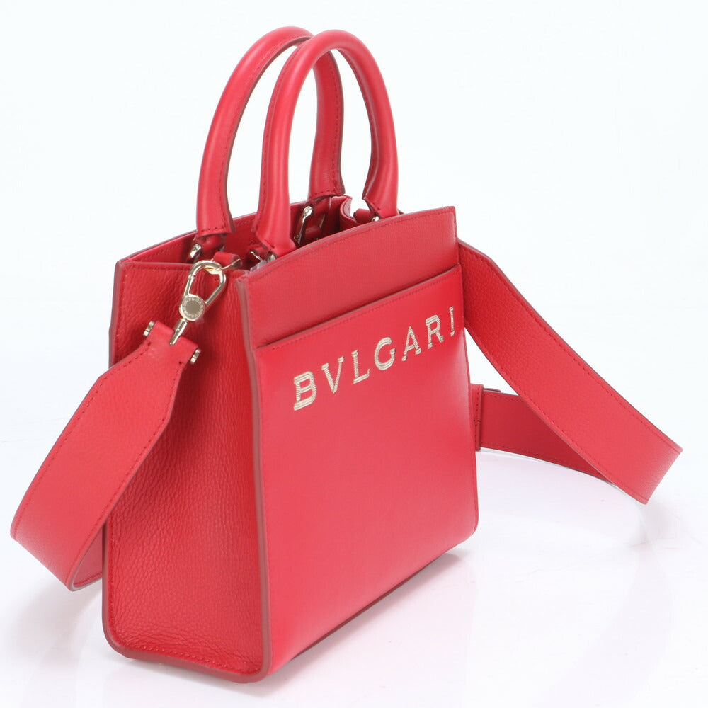 未使用 ブルガリ RFID付 ロゴ レザー 2WAY ショルダーバッグ 斜め掛け クロスボディ ハンド トート レディース EEE BX7-2