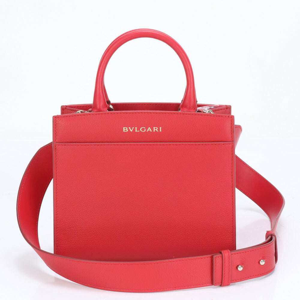 未使用 ブルガリ RFID付 ロゴ レザー 2WAY ショルダーバッグ 斜め掛け クロスボディ ハンド トート レディース EEE BX7-2