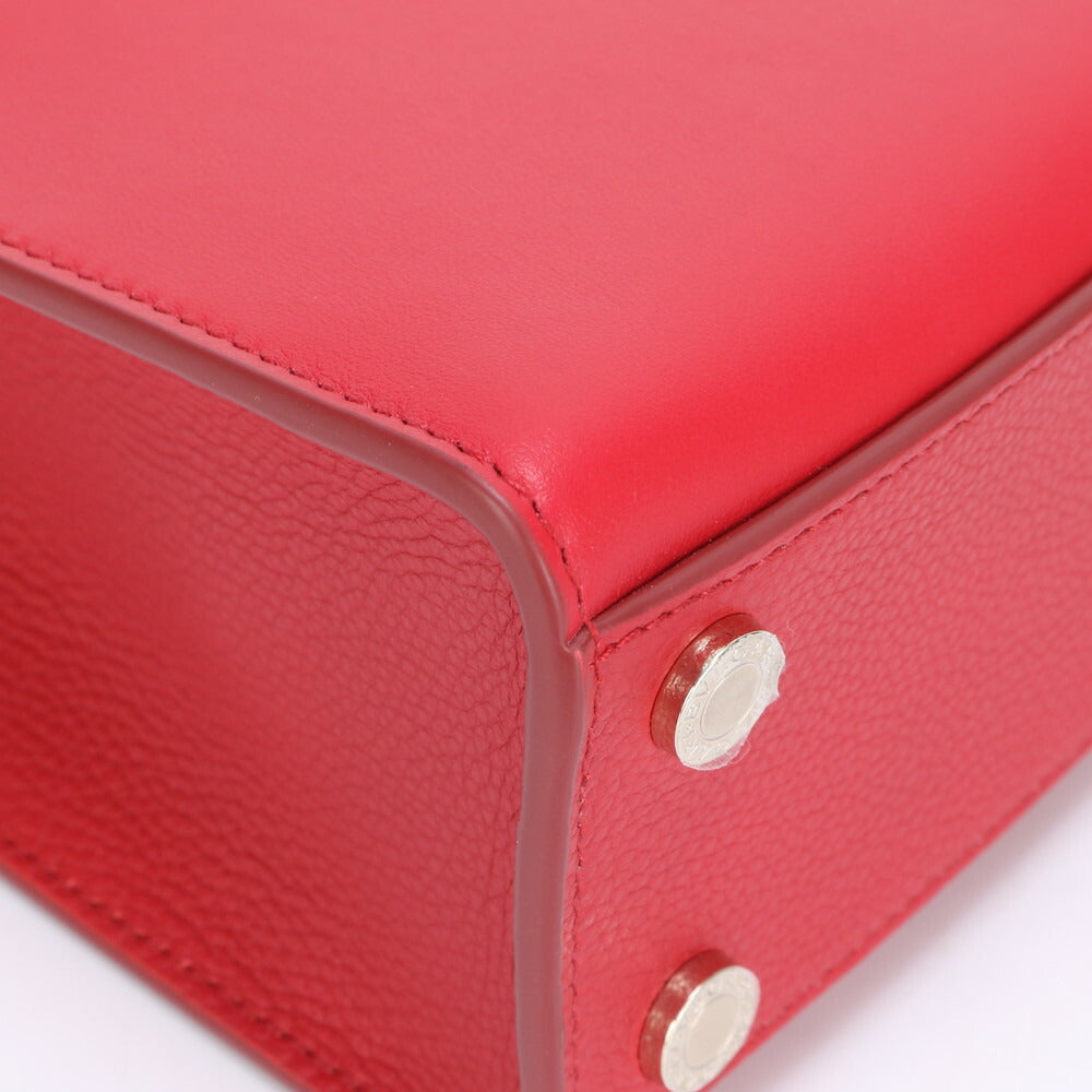 未使用 ブルガリ RFID付 ロゴ レザー 2WAY ショルダーバッグ 斜め掛け クロスボディ ハンド トート レディース EEE BX7-2