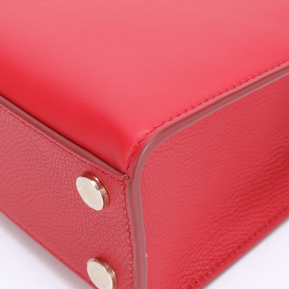 未使用 ブルガリ RFID付 ロゴ レザー 2WAY ショルダーバッグ 斜め掛け クロスボディ ハンド トート レディース EEE BX7-2