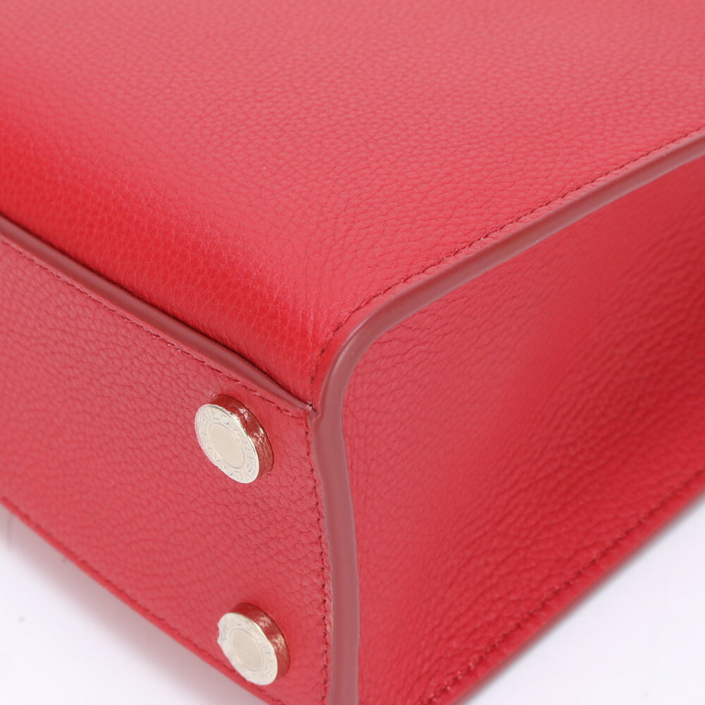 未使用 ブルガリ RFID付 ロゴ レザー 2WAY ショルダーバッグ 斜め掛け クロスボディ ハンド トート レディース EEE BX7-2