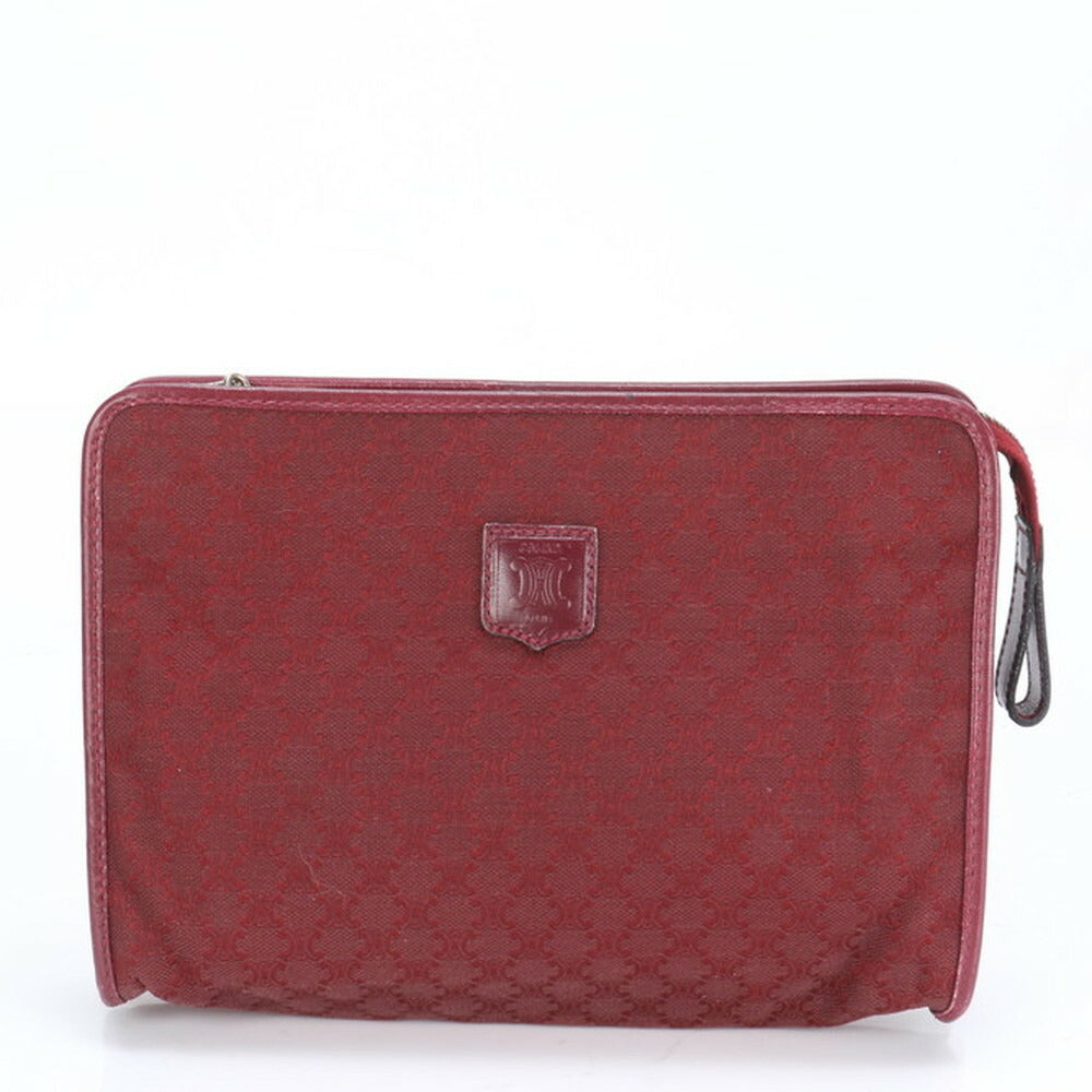 美品 セリーヌ マカダム トリオンフ レザー クラッチ バッグ ハンド セカンド ポーチ トート レディース RRE CD7-5