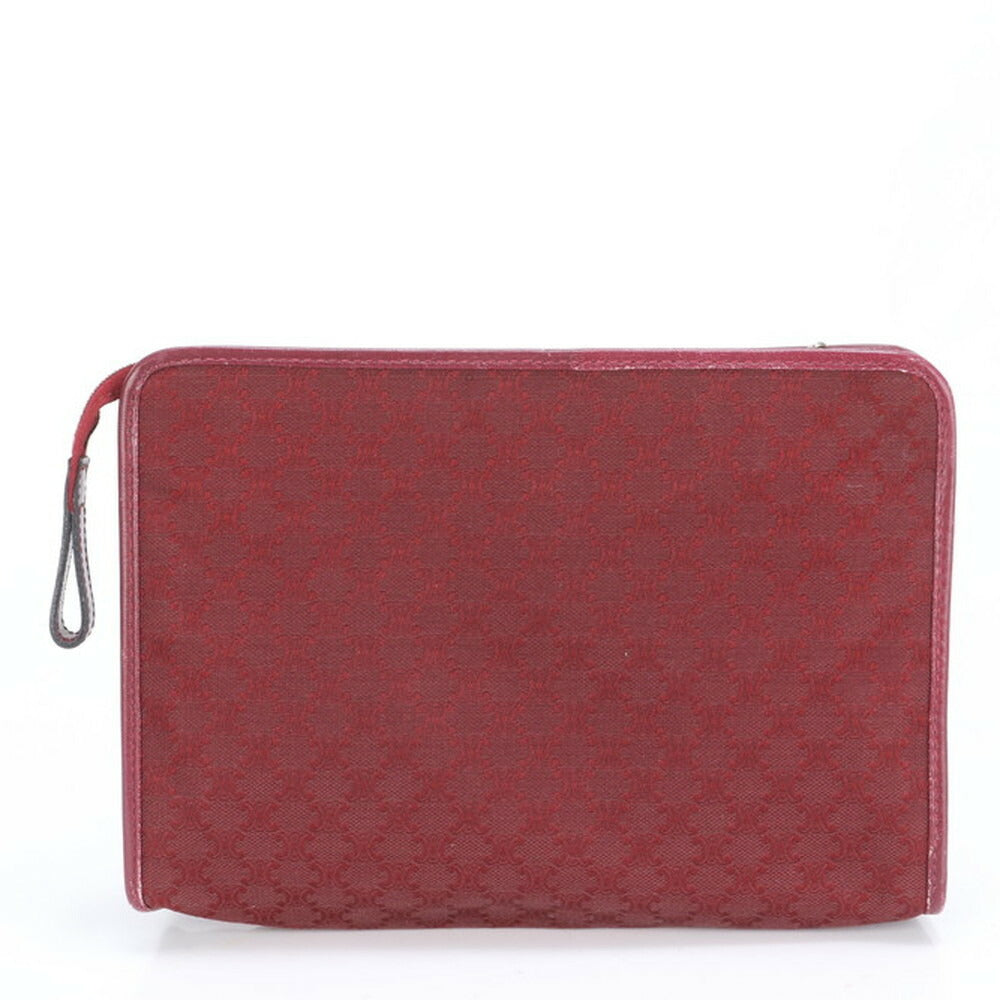 美品 セリーヌ マカダム トリオンフ レザー クラッチ バッグ ハンド セカンド ポーチ トート レディース RRE CD7-5