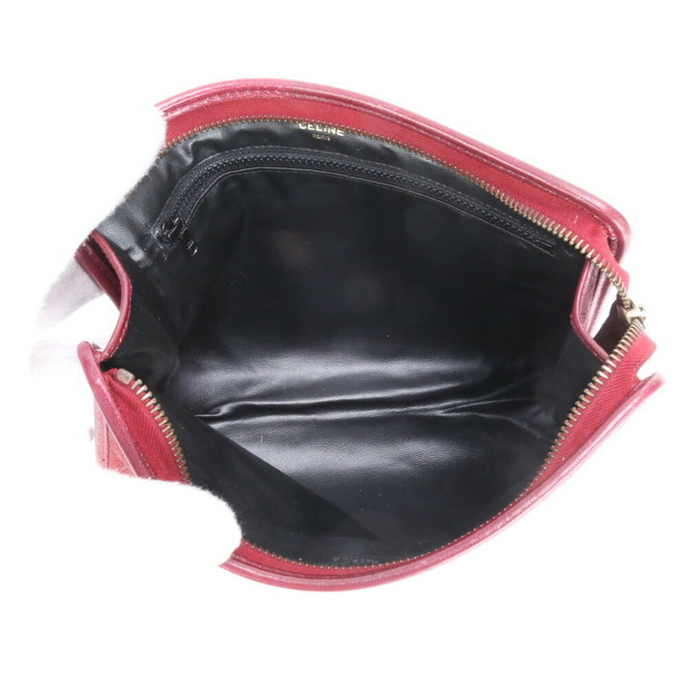 美品 セリーヌ マカダム トリオンフ レザー クラッチ バッグ ハンド セカンド ポーチ トート レディース RRE CD7-5