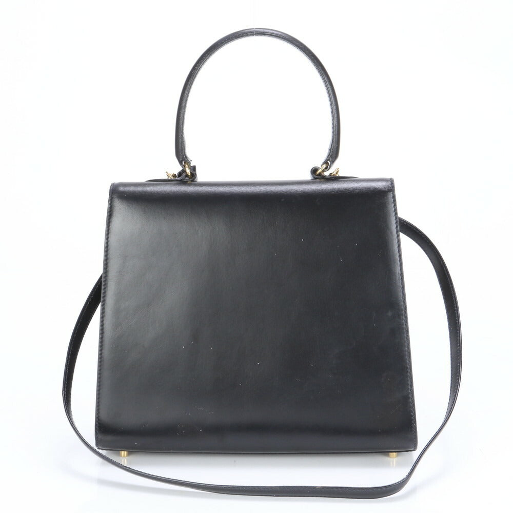 プラダ レザー 2WAY ショルダーバッグ 斜め掛け ハンド トート 本革 ブラック 黒 ゴールド金具 レディース RRM BY9-2