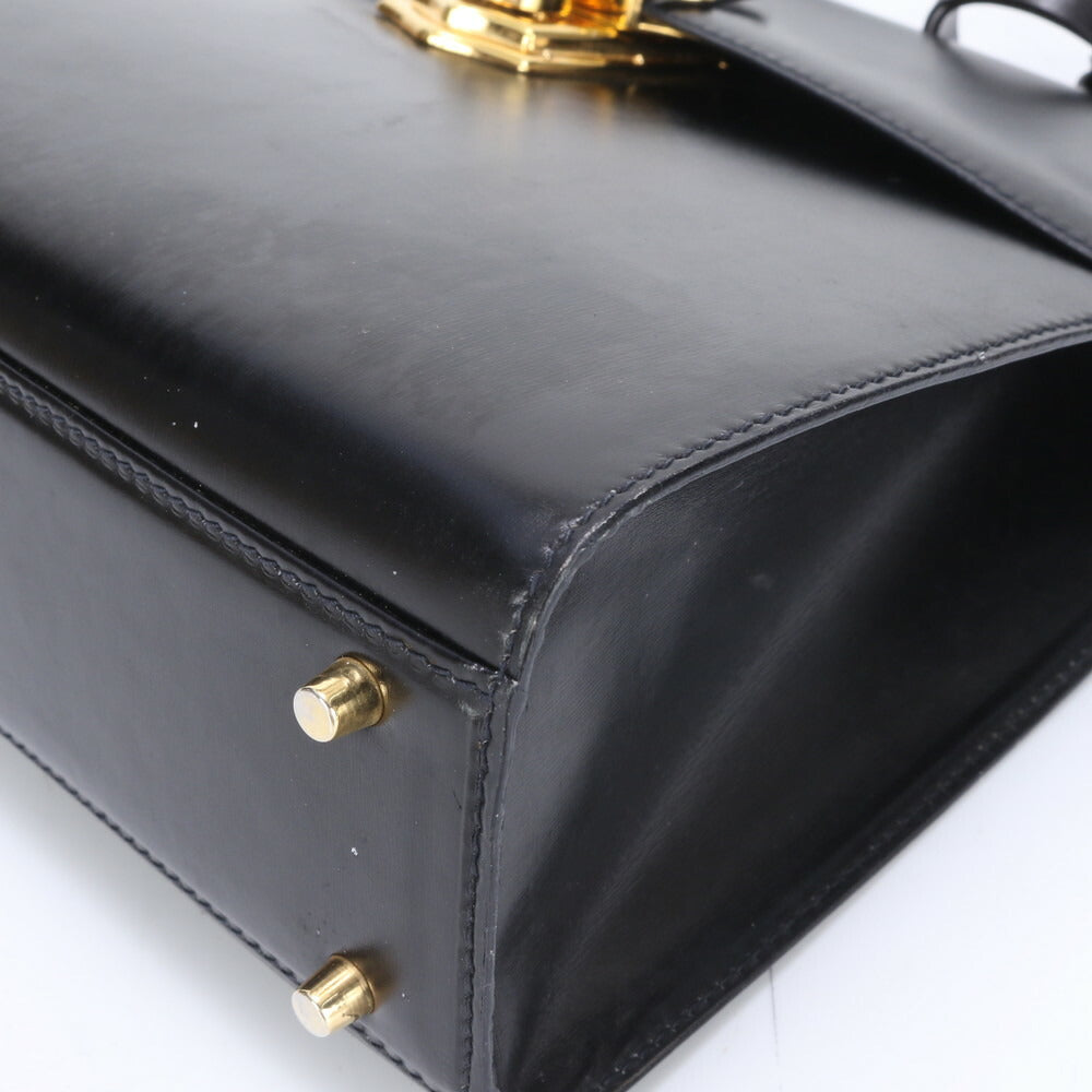 プラダ レザー 2WAY ショルダーバッグ 斜め掛け ハンド トート 本革 ブラック 黒 ゴールド金具 レディース RRM BY9-2