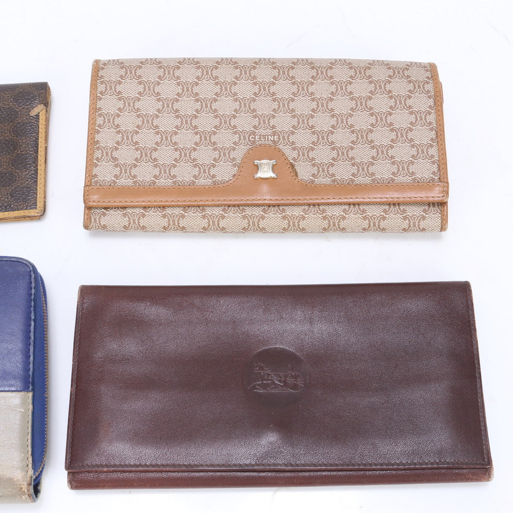 まとめ ４点 セット セリーヌ レザー マカダム 長財布 二つ折り ウォレット ラウンドファスナー RRM BY15-5