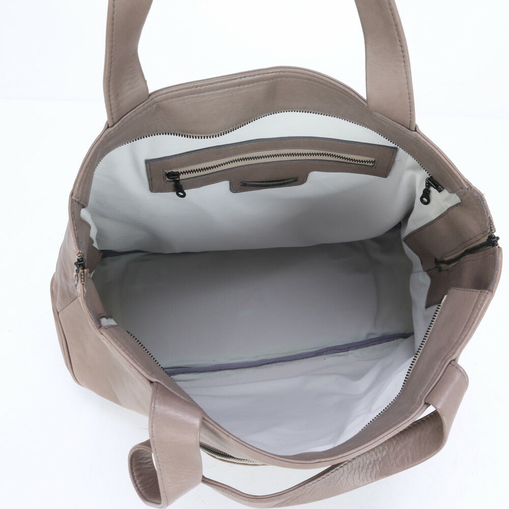 Mariana Mendez マリアナメンデス レザー トート バッグ 肩掛け ショルダー ハンド A4 グレージュ レディース EEE BZ6-4