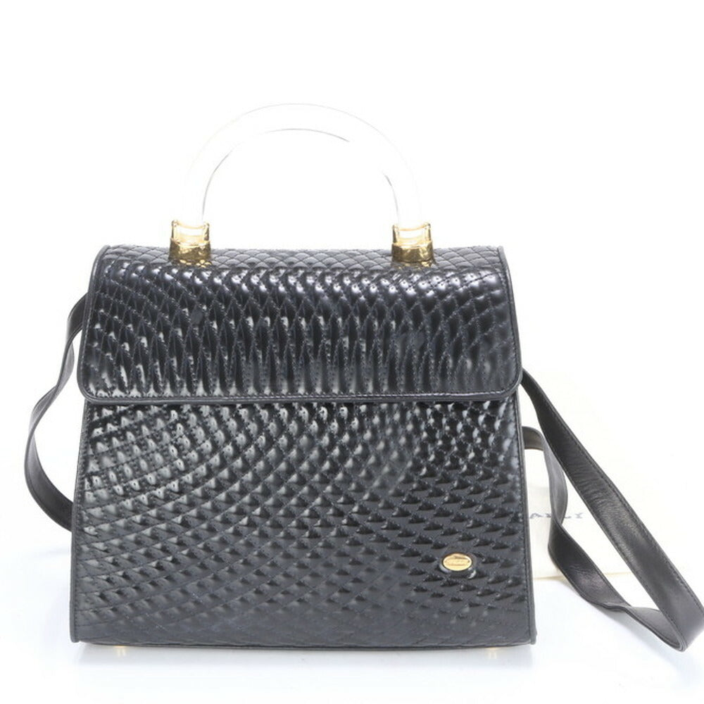 バリー キルティング クリア ハンドル レザー 2WAY ショルダーバッグ 斜め掛け クロスボディ ハンド トート レディース RRE CG21-6