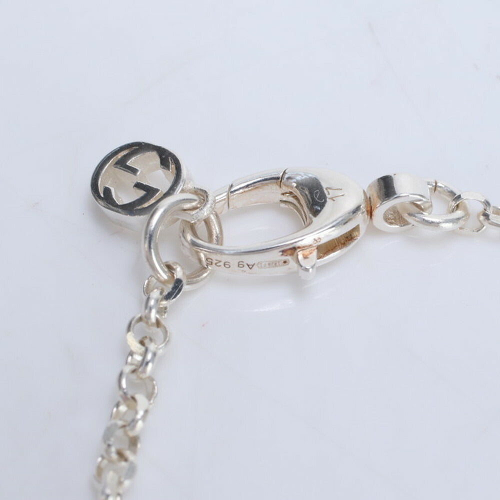 極美品 グッチ シルバー 925 7.8g ダブル G キーチャーム ブレスレット 鍵 モチーフ アクセサリー バングル レディース RRE CG23-3
