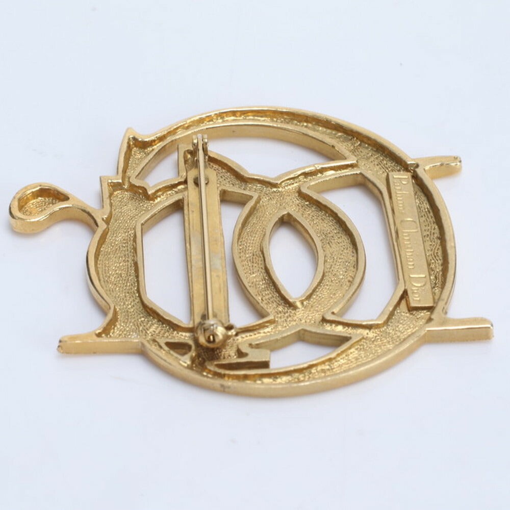 美品 クリスチャンディオール ロゴ ピンブローチ ピンバッチ ゴールド アクセサリー コサージュ レディース RRE CG23-1