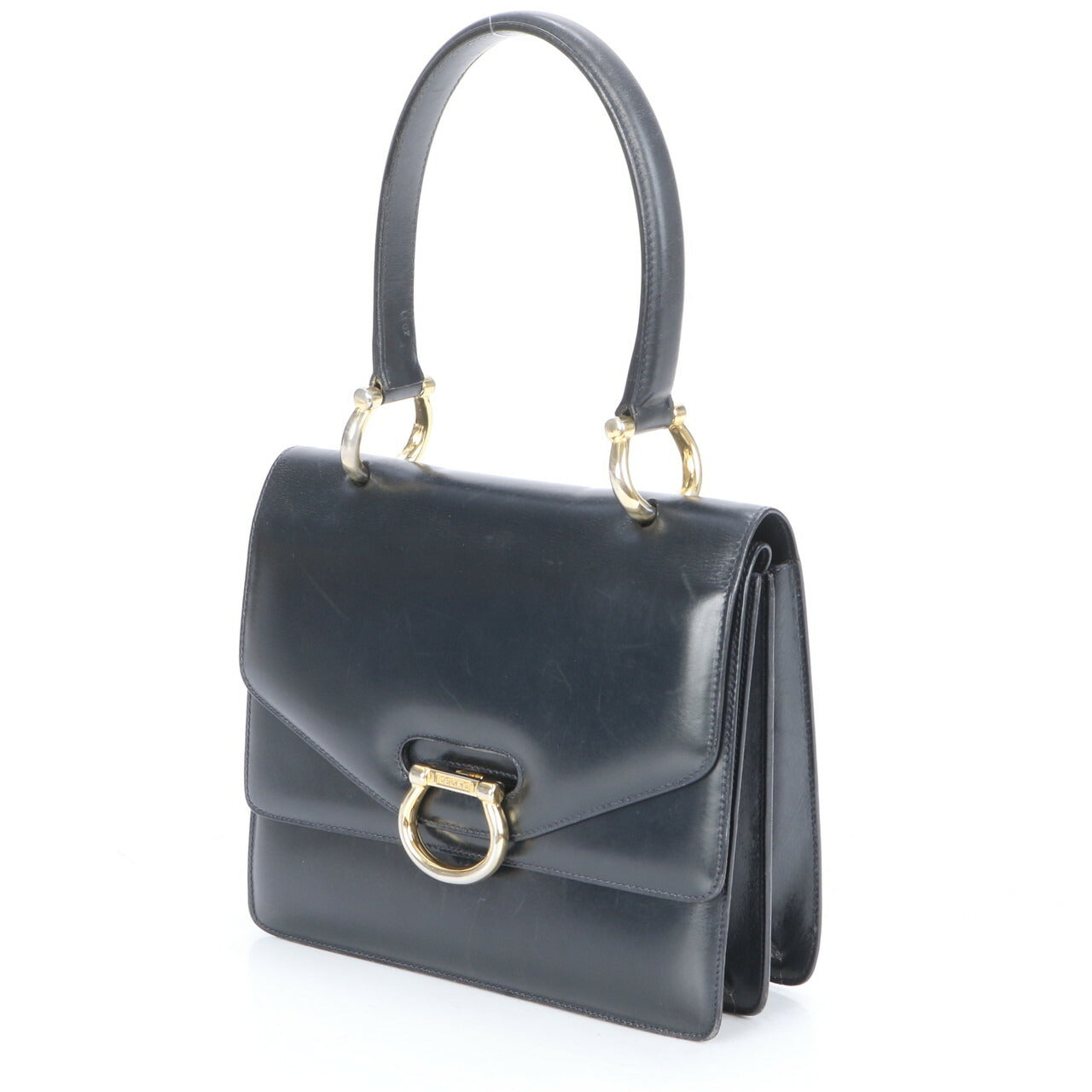 ヴィンテージ セリーヌ レザー ハンドバッグ トート 本革 ネイビー 紺 ブランド レディース RRM CC22-3