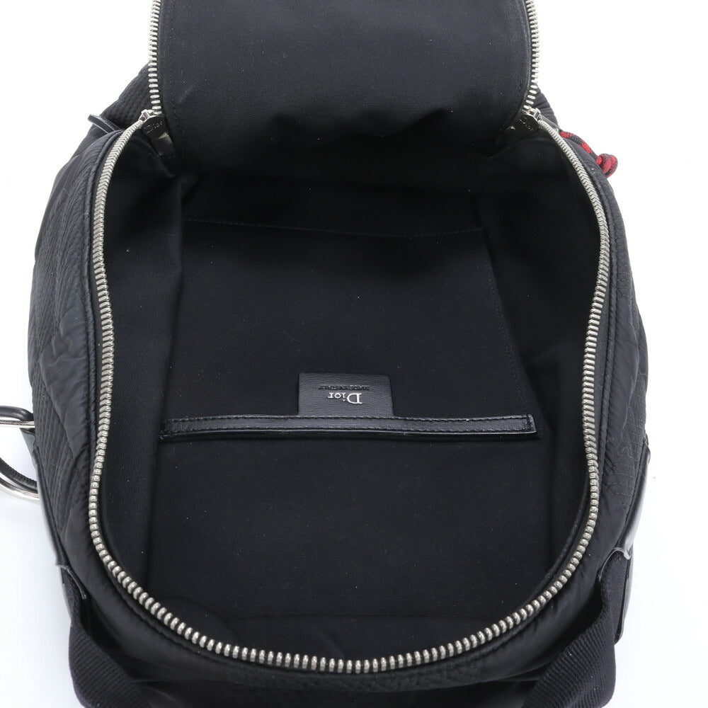 極美品 ディオール オム レザー ナイロン ボディバッグ 斜め掛け ボディ ウエストポーチ ショルダー ブラック メンズ RRM CC23-8