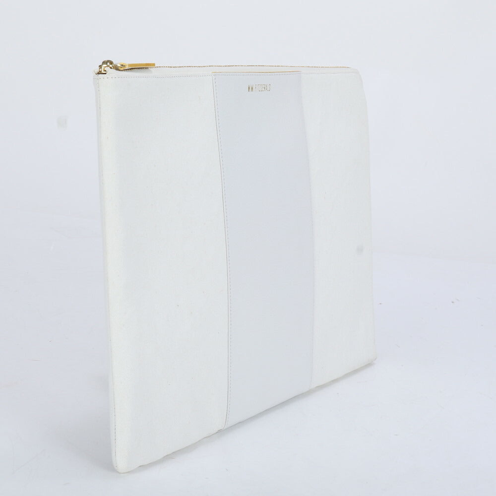 美品 MIMI FITZGERALD ミミ フィッツジェラルド レザー キャンバス セカンドバッグ クラッチ 本革 ブランド A4 メンズ MCM CD9-3