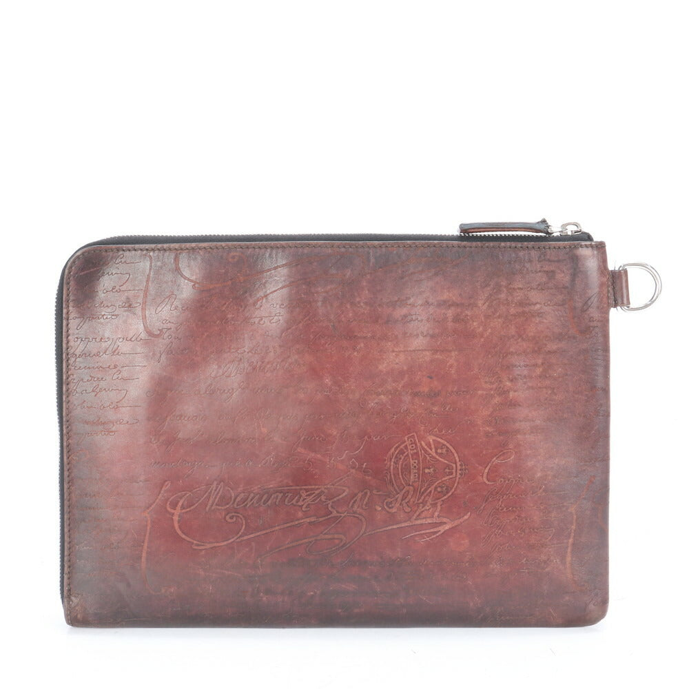 美品 ベルルッティ カリグラフィ ニノ GM レザー セカンドバッグ クラッチ ポーチ 通勤 ビジネス ハンド トート メンズ ECE CE1-10