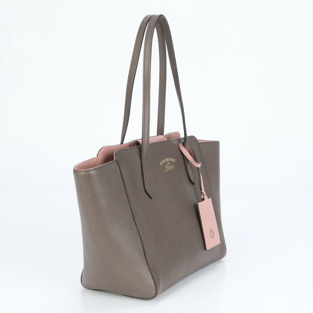 グッチ GG インターロッキングG スウィング トート バッグ レザー 肩掛け ショルダー ハンド A4 ブラウン 354408 レディース ECE CE1-3