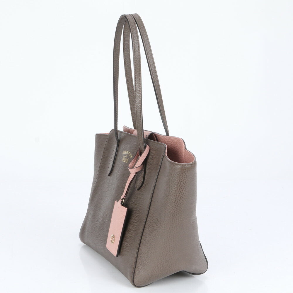 グッチ GG インターロッキングG スウィング トート バッグ レザー 肩掛け ショルダー ハンド A4 ブラウン 354408 レディース ECE CE1-3