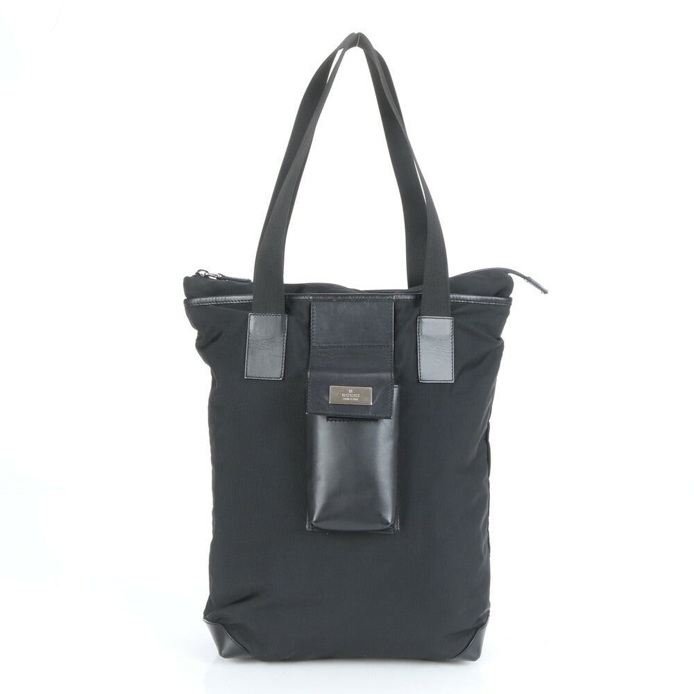 極美品 グッチ 019 0373 レザー ナイロン トート バッグ ショルダー ビジネス 通勤 書類鞄 ブラック 黒 A4 メンズ MCM CE10-4