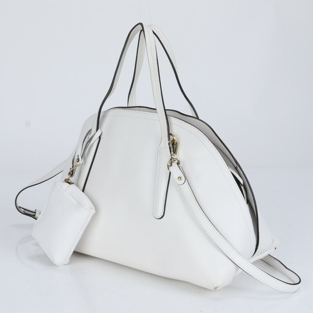 美品 ジャンニ キアリーニ レザー 2WAY ショルダーバッグ 斜め掛け ハンド トート ホワイト ブランド レディース MCM CE10-3