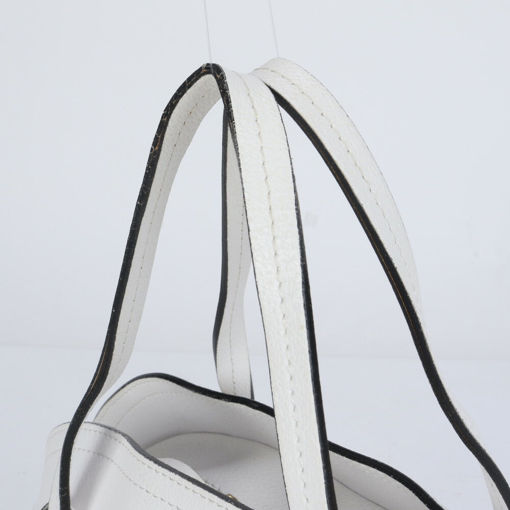 美品 ジャンニ キアリーニ レザー 2WAY ショルダーバッグ 斜め掛け ハンド トート ホワイト ブランド レディース MCM CE10-3