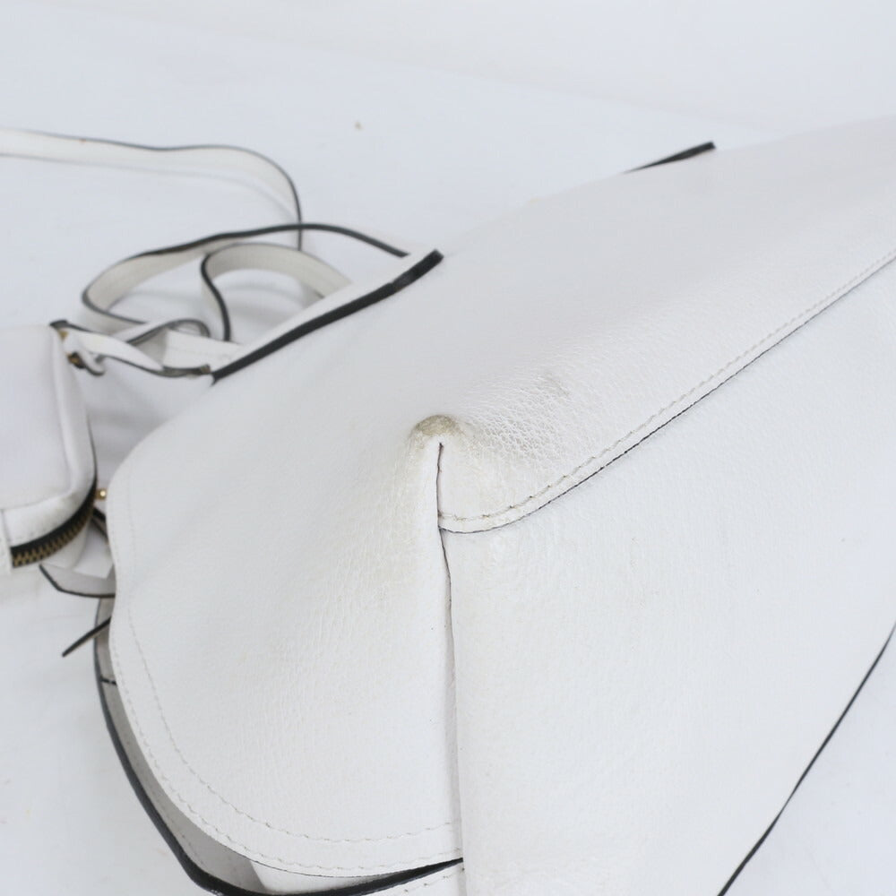 美品 ジャンニ キアリーニ レザー 2WAY ショルダーバッグ 斜め掛け ハンド トート ホワイト ブランド レディース MCM CE10-3