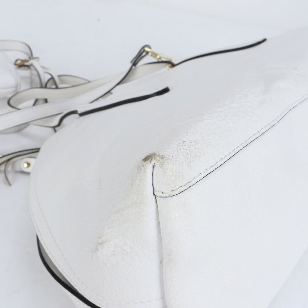 美品 ジャンニ キアリーニ レザー 2WAY ショルダーバッグ 斜め掛け ハンド トート ホワイト ブランド レディース MCM CE10-3