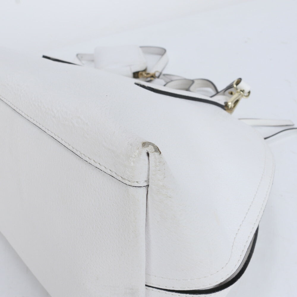 美品 ジャンニ キアリーニ レザー 2WAY ショルダーバッグ 斜め掛け ハンド トート ホワイト ブランド レディース MCM CE10-3