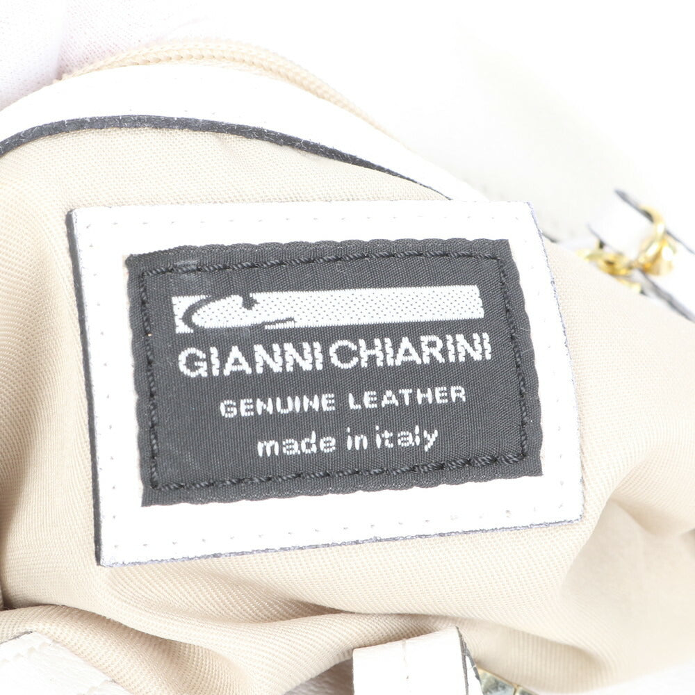 美品 ジャンニ キアリーニ レザー 2WAY ショルダーバッグ 斜め掛け ハンド トート ホワイト ブランド レディース MCM CE10-3
