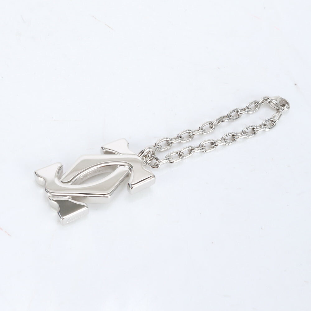 極美品 カルティエ 2C ロゴ モチーフ キーホルダー チャーム シルバー メンズ レディース RRM CE22-2