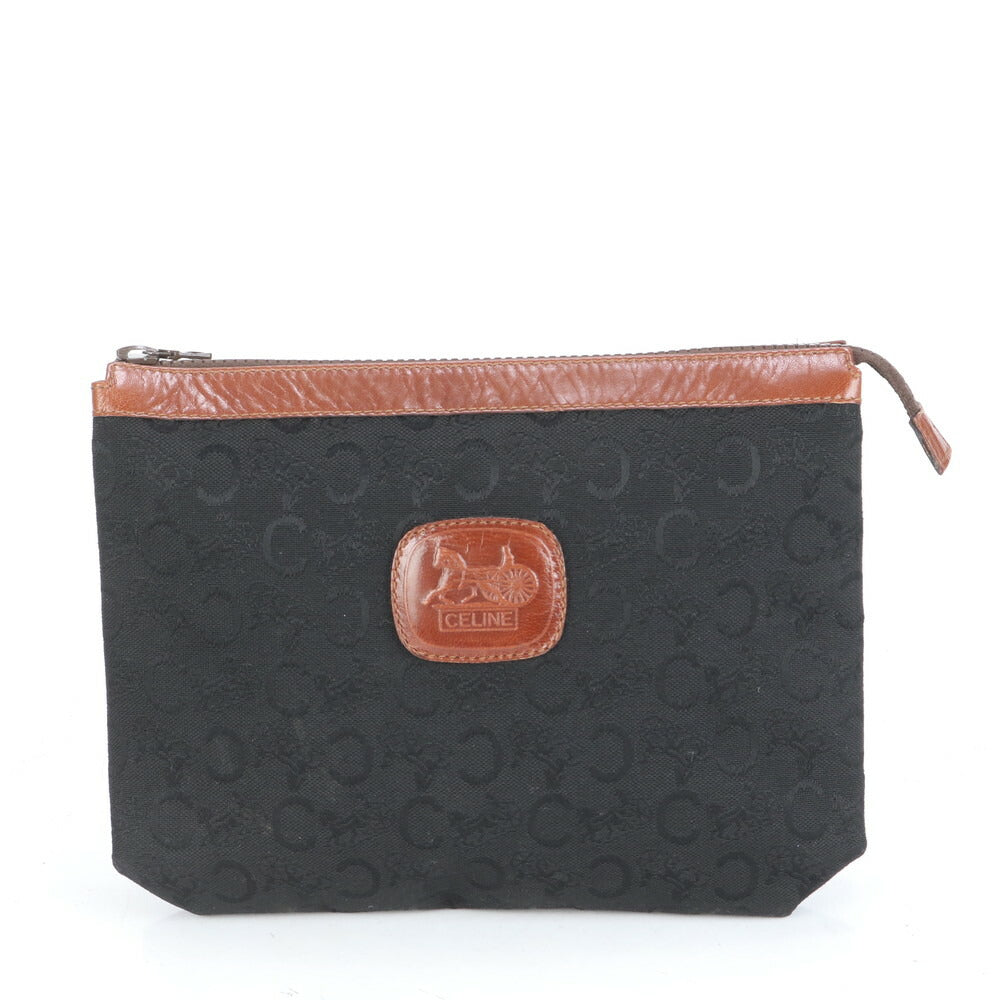 セリーヌ Cマカダム 馬車ロゴ レザー セカンドバッグ クラッチ ポーチ 通勤 ビジネス ブラック 黒 メンズ ECE CF10-4