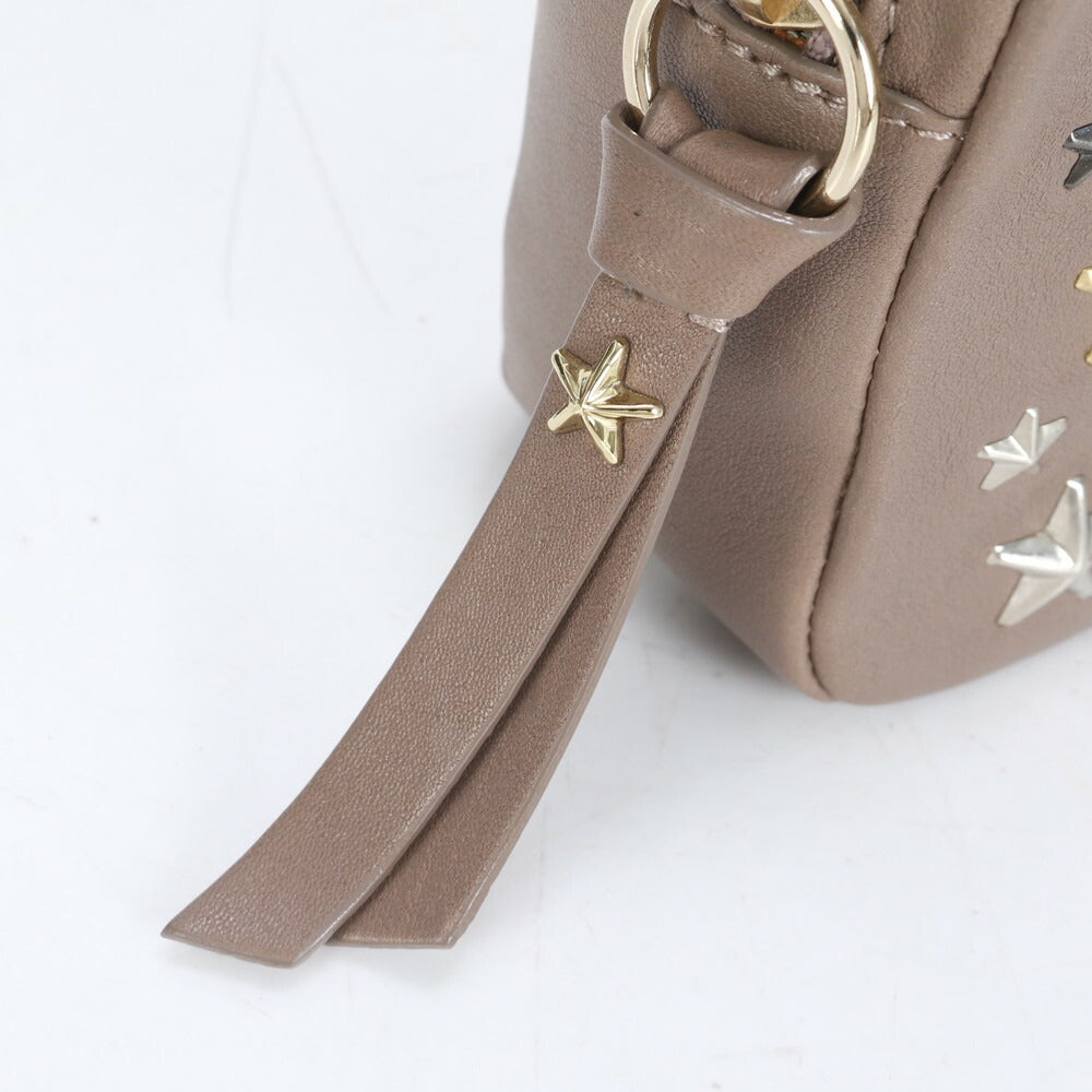 美品 ジミーチュウ ホログラムシール付 スタッズ スター レザー アクセサリー ポーチ メイク 小物入れ バッグ レディース ECE CF9-10