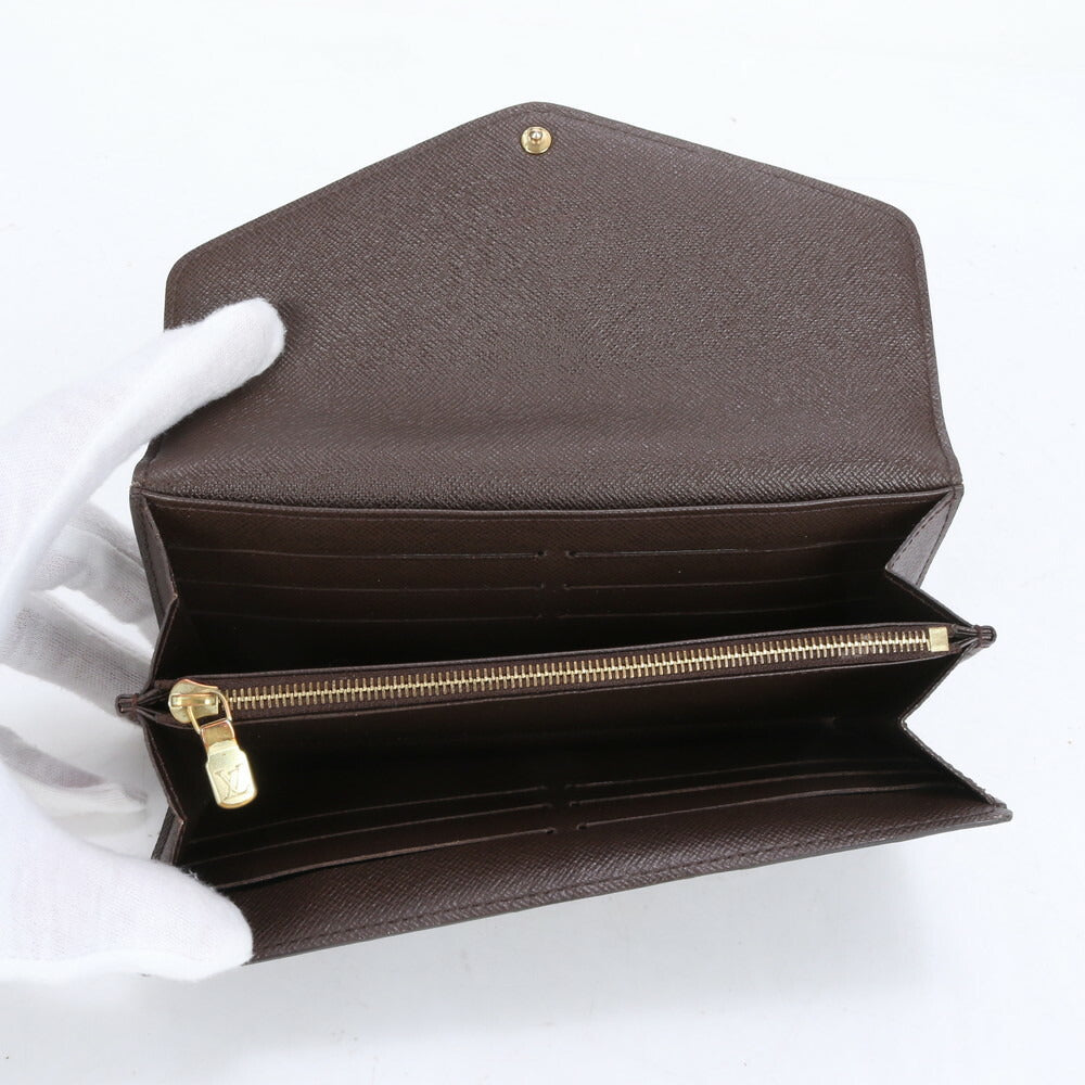 極美品 現行品 ルイヴィトン RFID ダミエ ポルトフォイユ サラ N63209 レザー 長財布 ロング ウォレット メンズ レディース ECE CG10-7