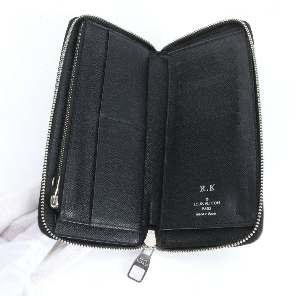 美品 ルイヴィトン ダミエ グラフィット ジッピー ウォレット ヴェルティカル N63095 レザー 長財布 メンズ MCM CG26-6