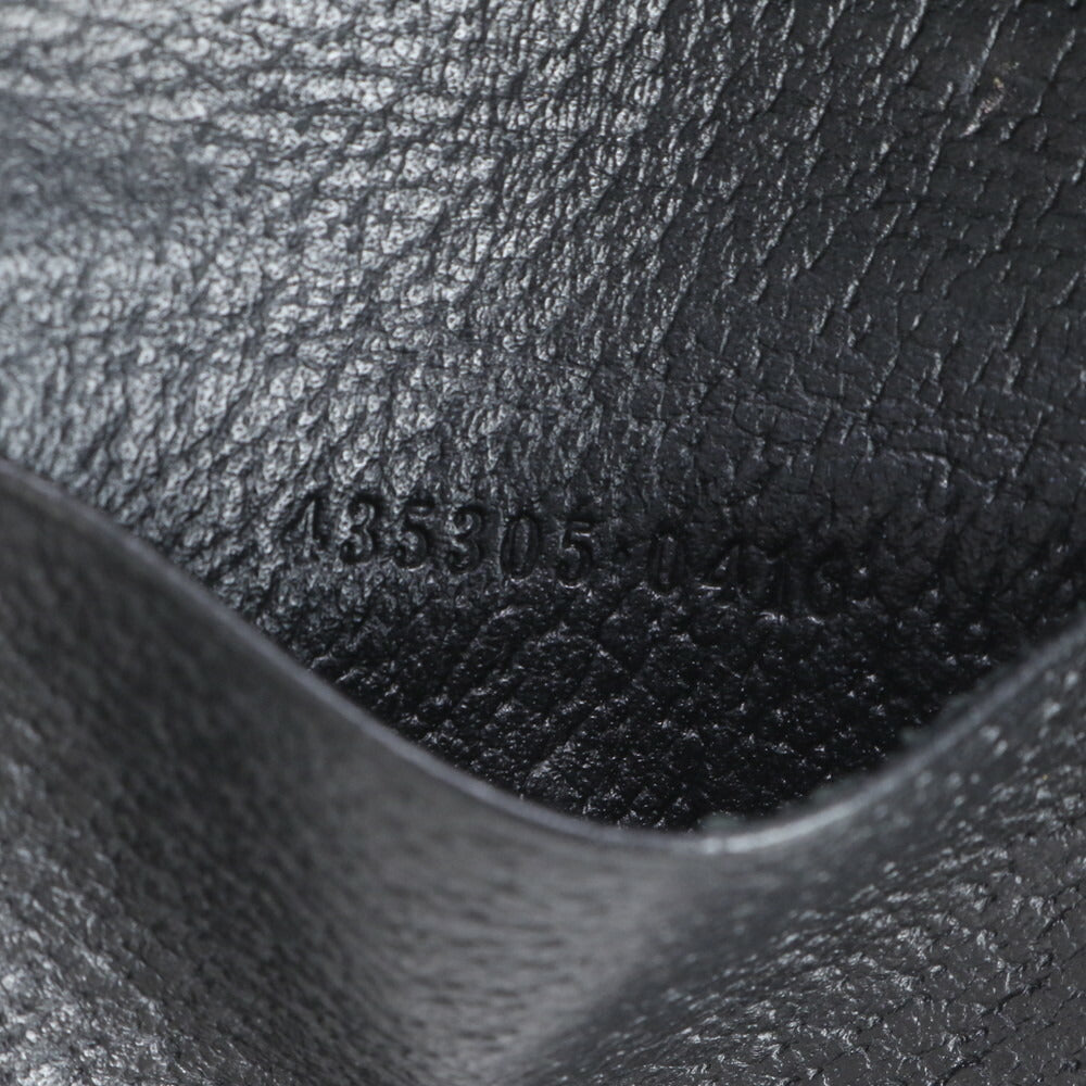 極美品 グッチ GG マーモント ダブル G レザー キーケース 6連 キーリング 435305 ブラック ゴールド メンズ レディース ECE CG20-1