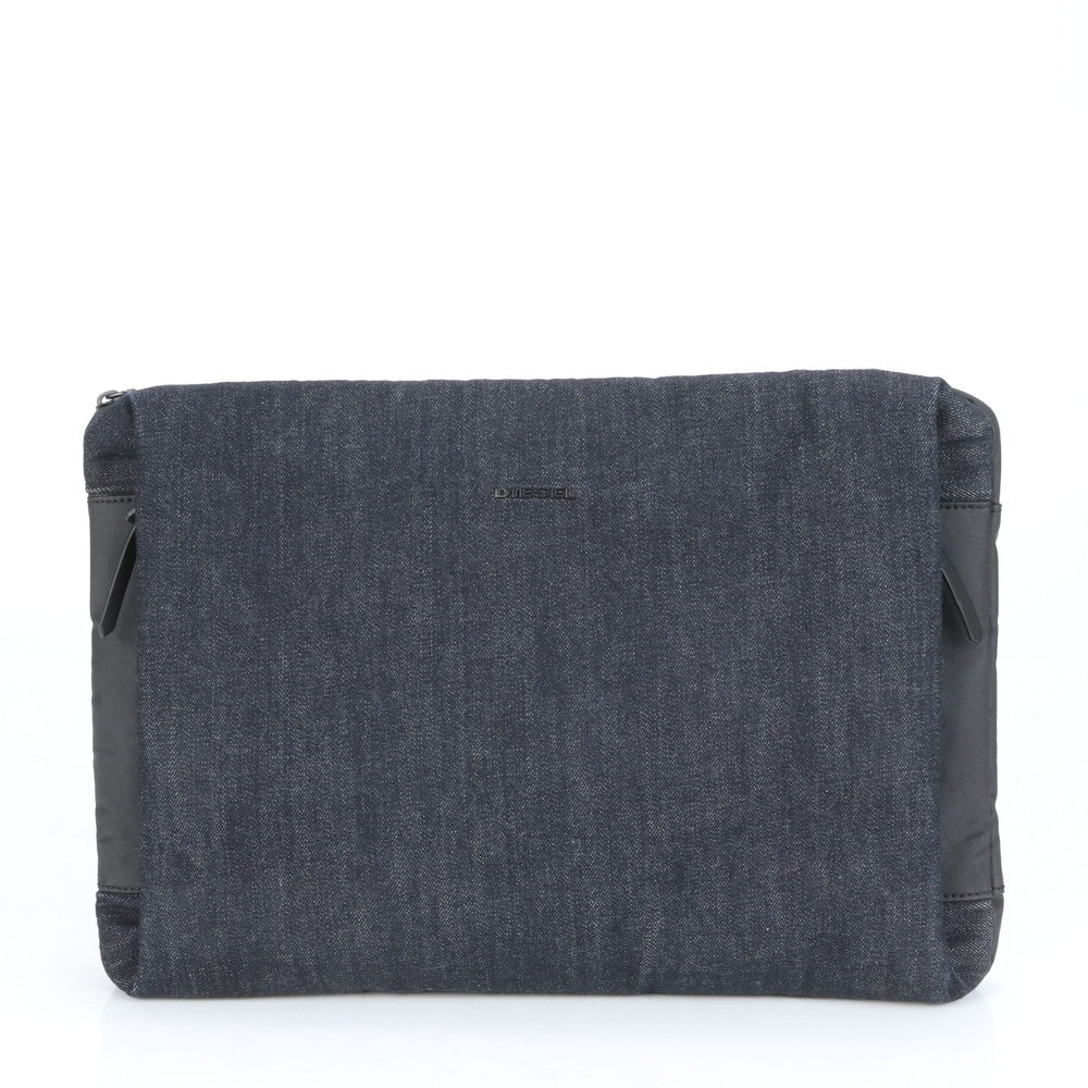 極美品 ディーゼル デニム セカンドバッグ クラッチ ポーチ 通勤 ビジネス ブラック 黒 紳士 A4 メンズ ECE CG28-6
