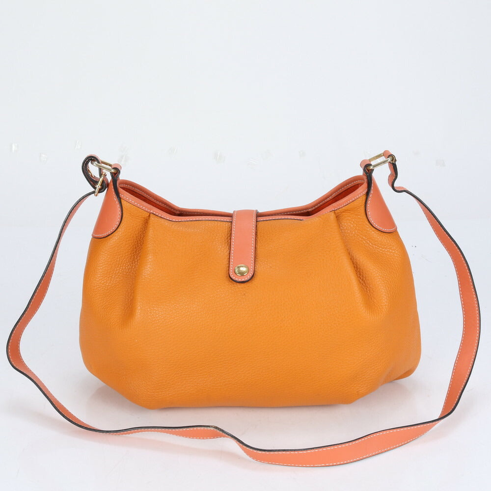 H and H FLORENCE イタリア製 レザー ショルダーバッグ 斜め掛け クロスボディ ゴールド 金具 ハンド トート レディース ECE CG28-5