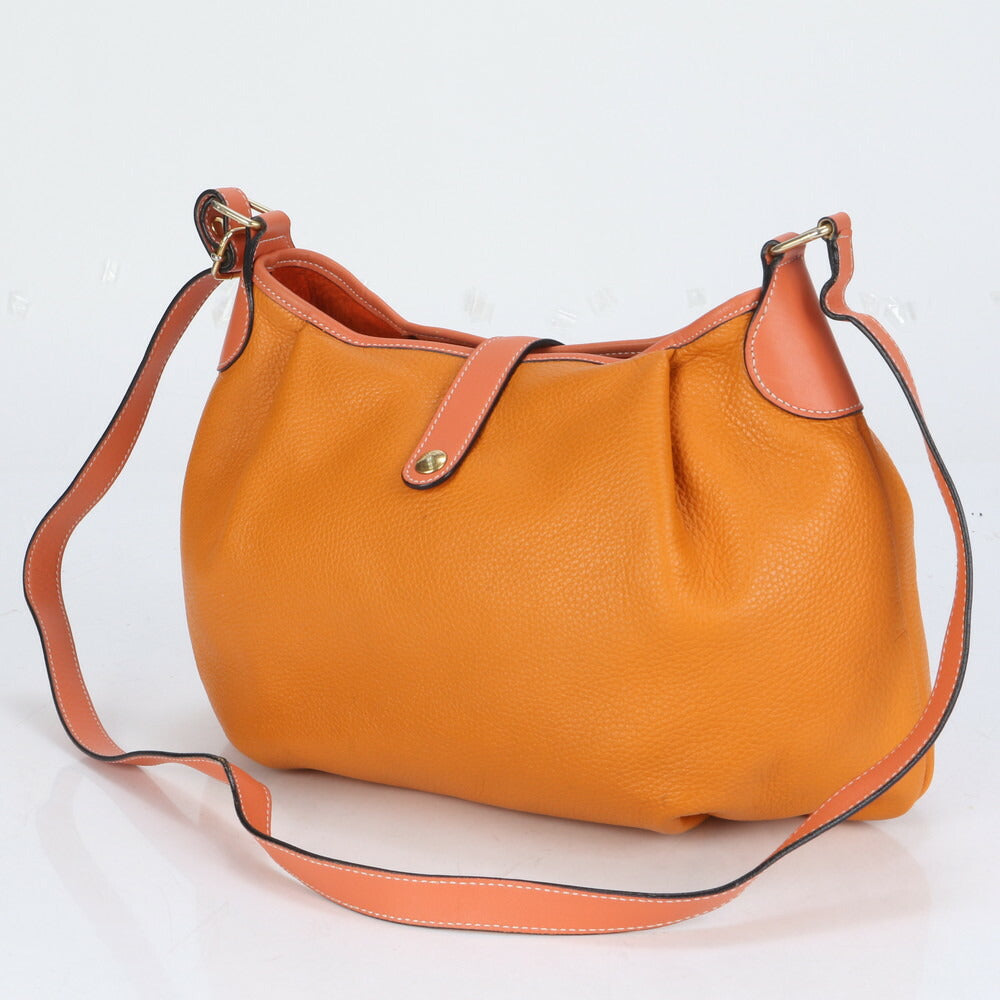 H and H FLORENCE イタリア製 レザー ショルダーバッグ 斜め掛け クロスボディ ゴールド 金具 ハンド トート レディース ECE CG28-5