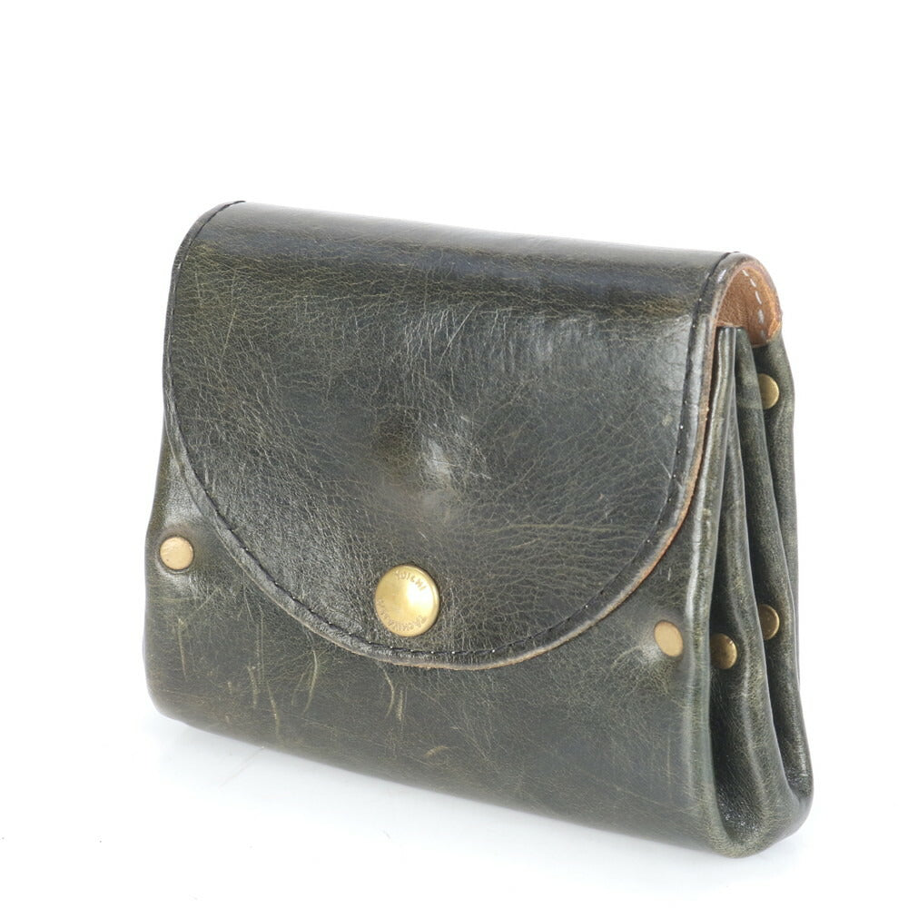 YUICHI TACHIYAMA ユウイチタチヤマ アコーディオン ウォレット レザー 二つ折り 財布 コンパクト 三つ折り 本革 レディース EBE CG18-4