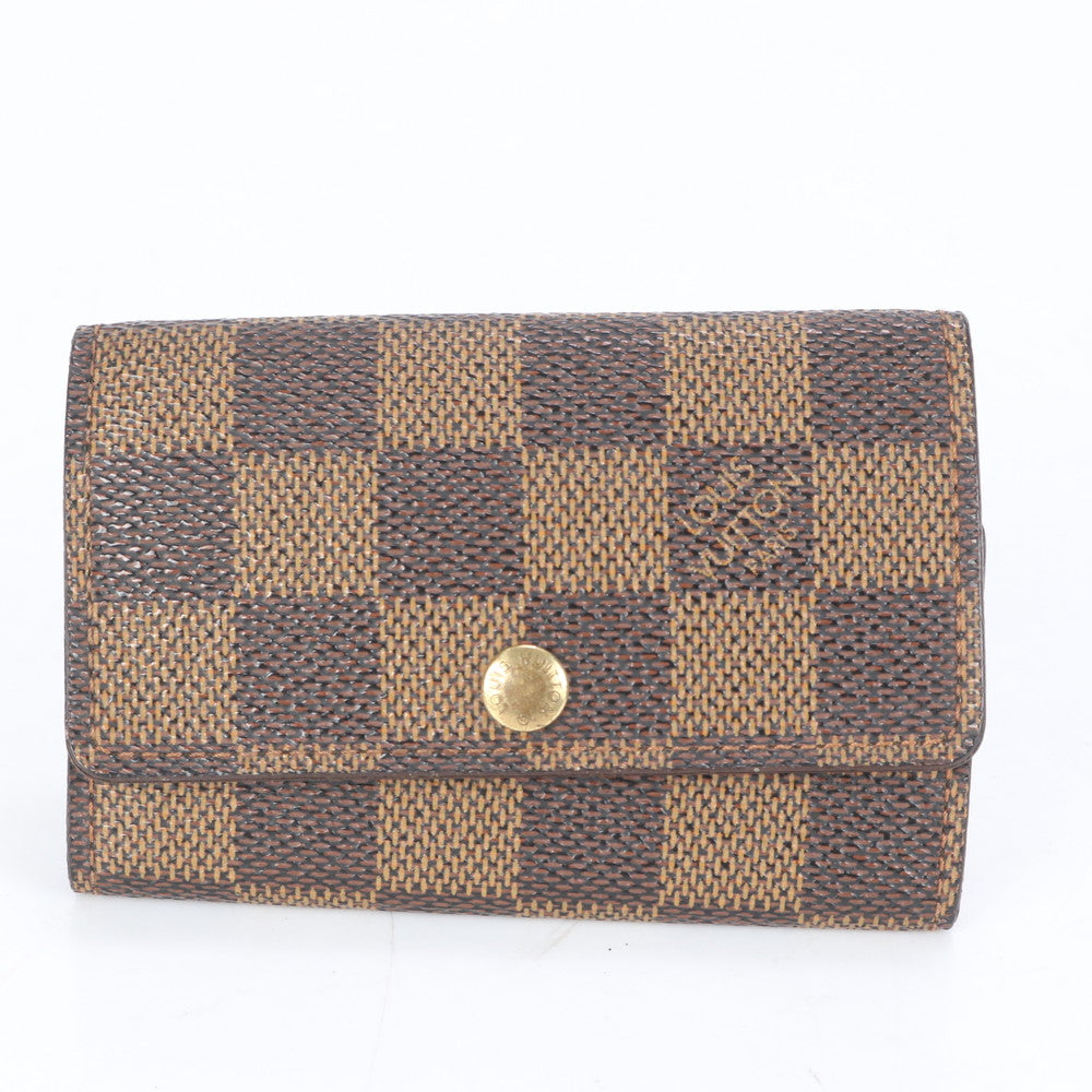 ルイヴィトン ダミエ ミュルティクレ6 レザー 6連 キーケース キーリング N62630 ブラウン カードケース メンズ レディース EBE CG16-10