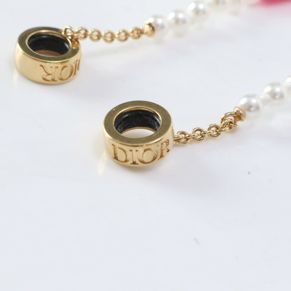 極美品 クリスチャンディオール AirPods チェーンホルダー ネックレス フェイクパール ゴールド アクセサリー レディース RCE CH1-7