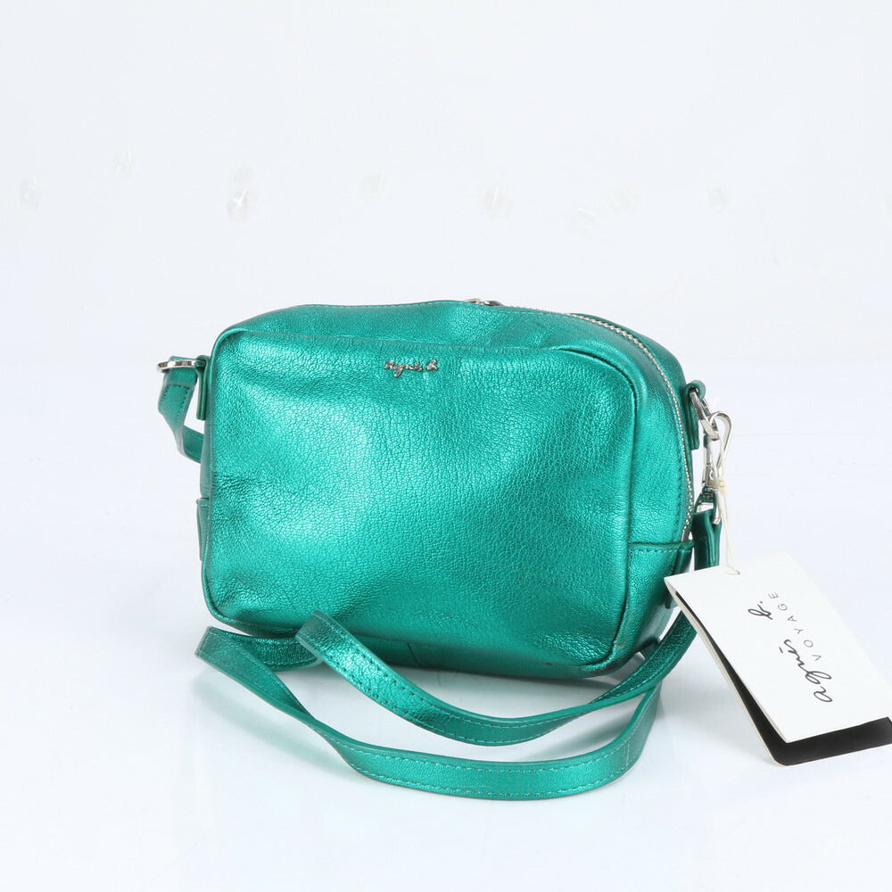 アニエスベー レザー ショルダーバッグ 斜め掛け クロスボディ シルバー 金具 ハンド トート レディース EEE CH14-6