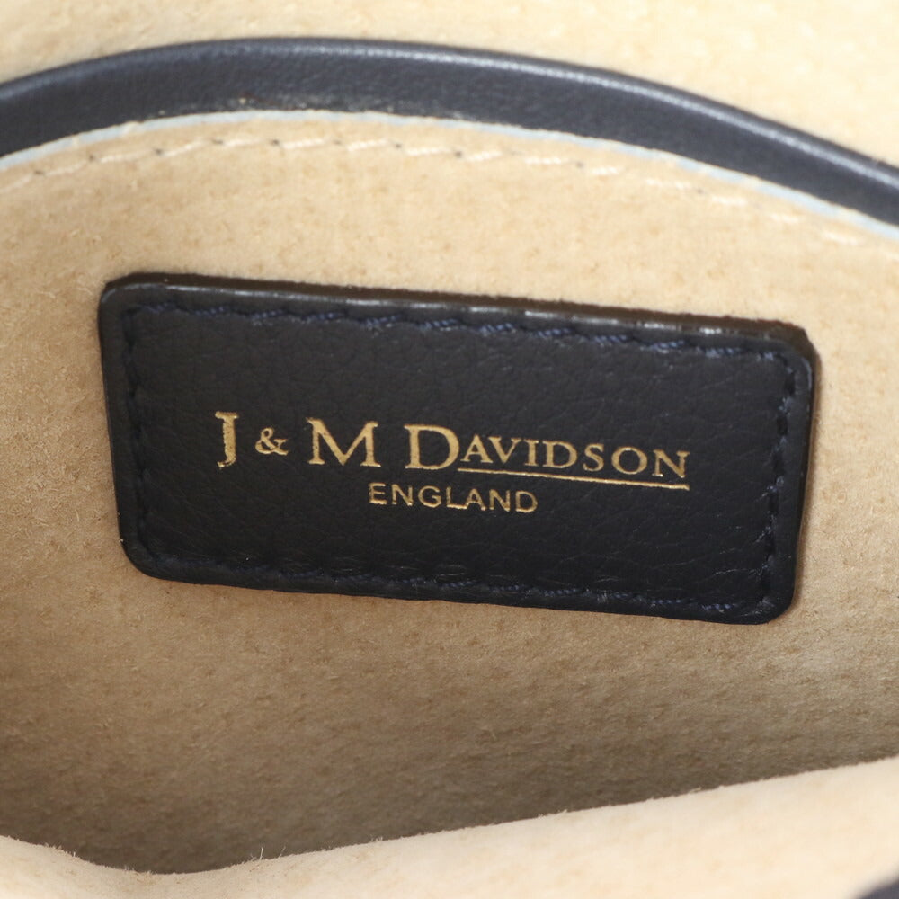 極美品 J&M DAVIDSON レザー ハンドバッグ トップハンドル ネイビー 紺 トート ショルダー ゴールド 金具 レディース RRE CH16-2