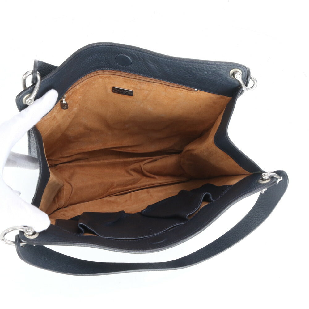 美品 CREATION LUSSET クリエーションルセ レザー トート バッグ 肩掛け ショルダー ハンド シルバー 金具 レディース RRE CI15-5